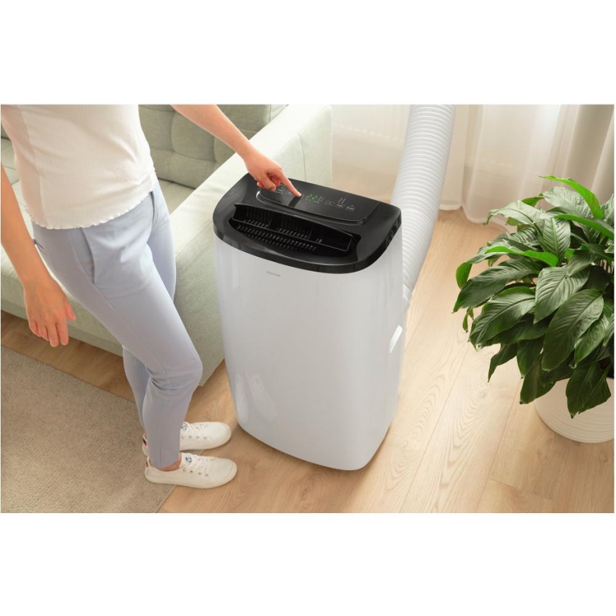 Sencor - Climatizor mobil inteligent 4 în 1 cu accesorii complete, 1700W/230V, 12.000 BTU, Wi‑Fi, alb + telecomandă
