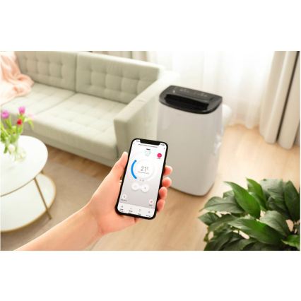 Sencor - Climatizor mobil inteligent 4 în 1 cu accesorii complete, 1700W/230V, 12.000 BTU, Wi‑Fi, alb + telecomandă