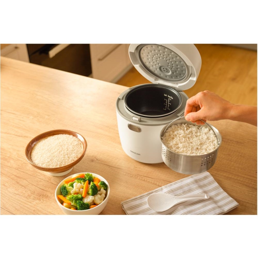 Sencor - Aparat de gătit orez 350 W / 230 V, 0,6 l, alb