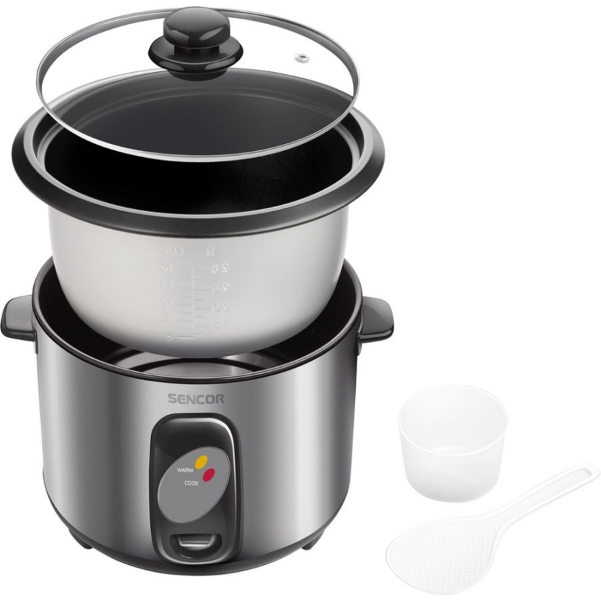 Sencor - Aparat de gătit orez 500W/230V, 1,5 l, inox