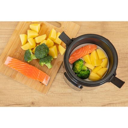 Sencor - Aparat de gătit orez multifuncțional 350 W/230 V, 0,6 l, inox/negru