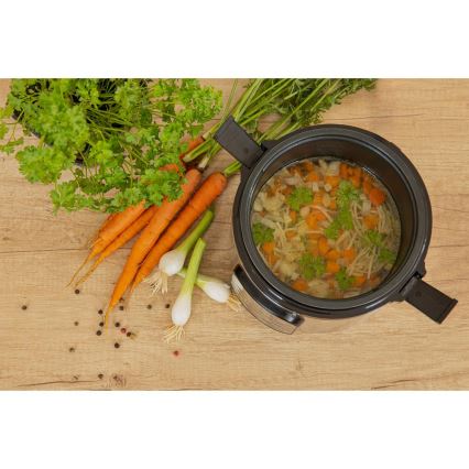 Sencor - Aparat de gătit orez multifuncțional 350 W/230 V, 0,6 l, inox/negru