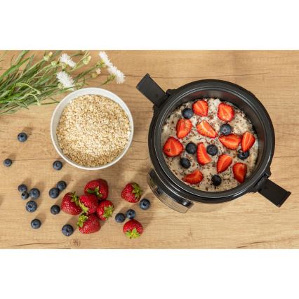 Sencor - Aparat de gătit orez multifuncțional 350 W/230 V, 0,6 l, inox/negru