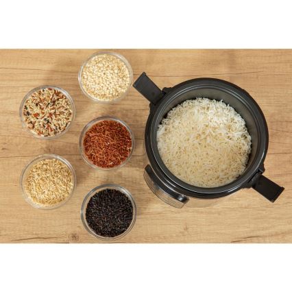 Sencor - Aparat de gătit orez multifuncțional 350 W/230 V, 0,6 l, inox/negru