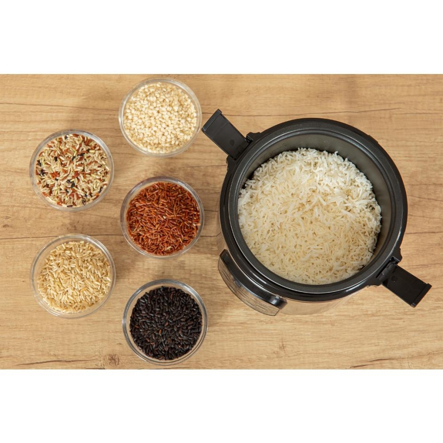 Sencor - Aparat de gătit orez multifuncțional 350 W/230 V, 0,6 l, inox/negru