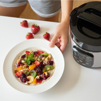 Sencor - Aparat de gătit orez multifuncțional 350W/230V 0,6 l inox/negru