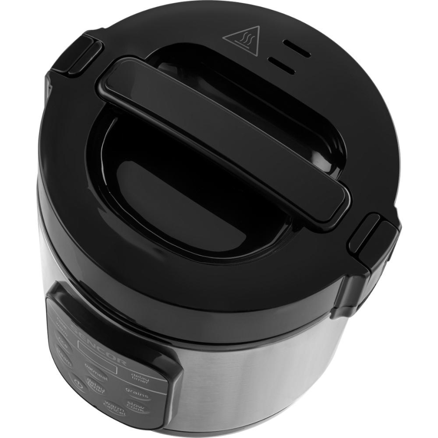 Sencor - Aparat de gătit orez multifuncțional 350W/230V 0,6 l inox/negru