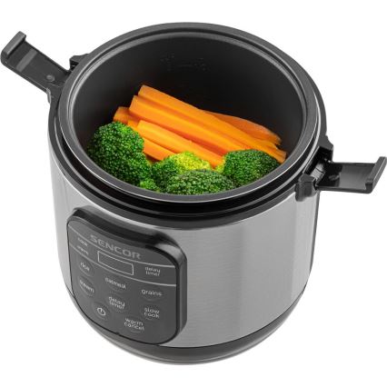 Sencor - Aparat de gătit orez multifuncțional 350W/230V 0,6 l inox/negru