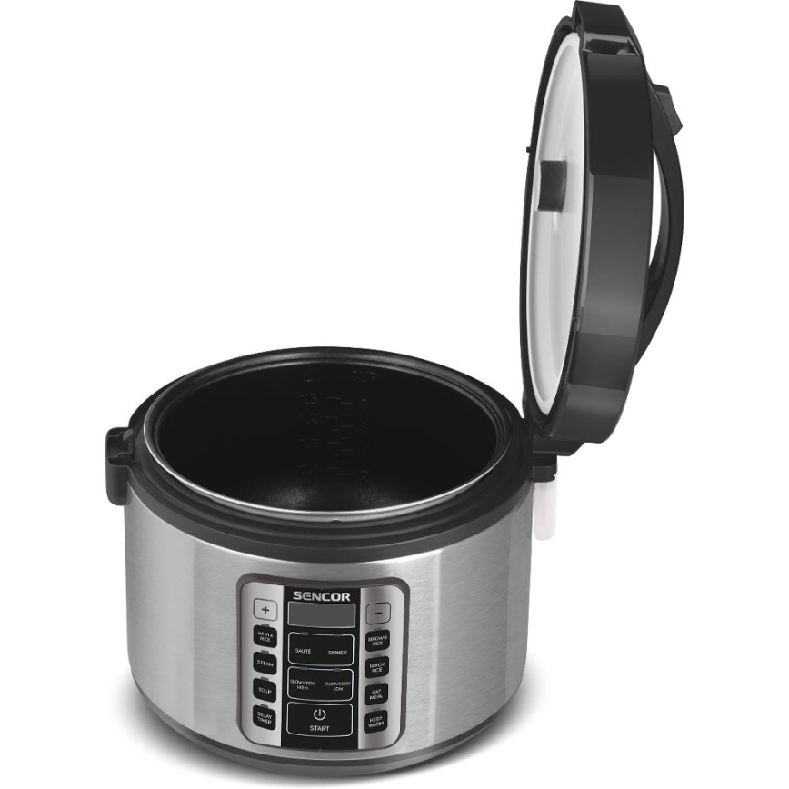 Sencor - Aparat de gătit orez multifuncțional 700W/230V 1,5 l inox/negru