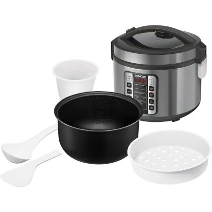 Sencor - Aparat de gătit orez multifuncțional 700W/230V 1,5 l inox/negru