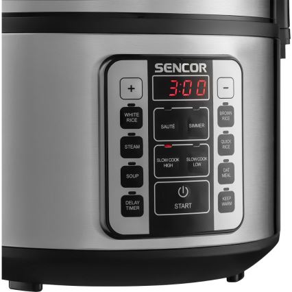 Sencor - Aparat de gătit orez multifuncțional 700W/230V 1,5 l inox/negru