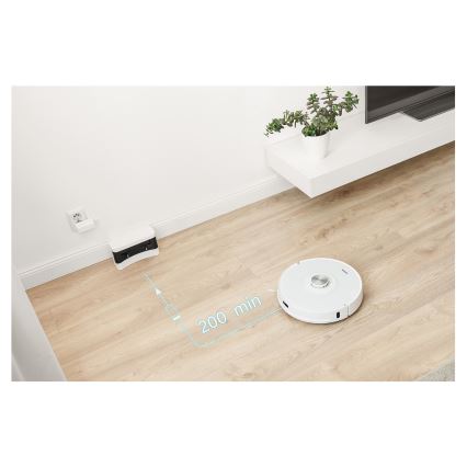 Sencor - Aspirator robot 2-în-1 cu mop, 50 W / 5000 mAh, Wi‑Fi, alb, cu telecomandă