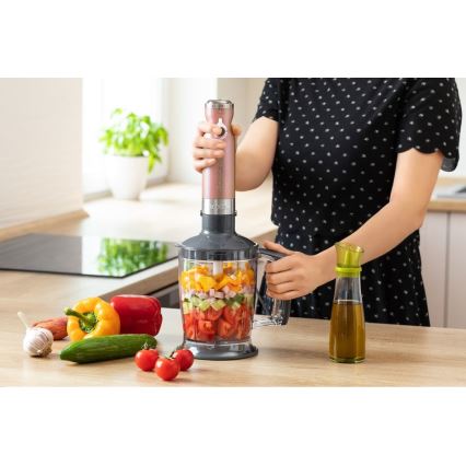 Sencor - Blender vertical 4 în 1 1200W/230V inox/aur roz