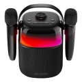 Sencor - Boxă LED RGB cu microfoane wireless 35W 8000 mAh + 2x 1800 mAh IPX5 negru