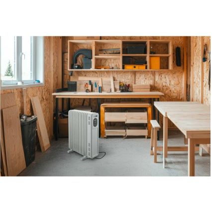 Sencor - Radiator cu ulei, 13 elemente, 1000/2500 W, 230 V, alb, telecomandă inclusă