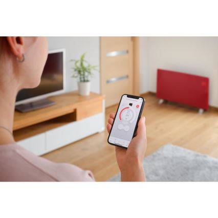 Sencor - Convector electric inteligent 1200/2400 W, 230 V, IP24, Wi-Fi, roșu