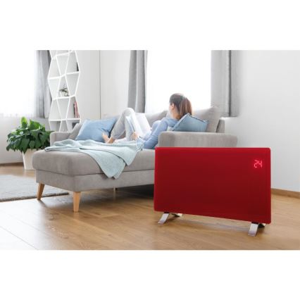 Sencor - Convector electric inteligent 1200/2400 W, 230 V, IP24, Wi-Fi, roșu