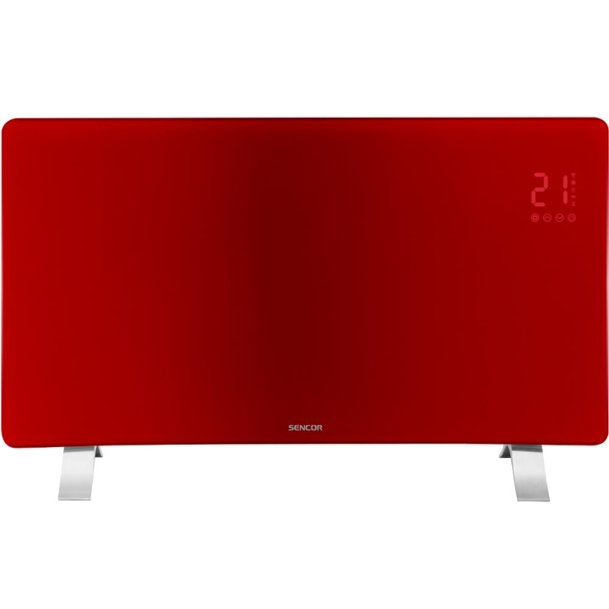 Sencor - Convector electric inteligent 1200/2400 W, 230 V, IP24, Wi-Fi, roșu