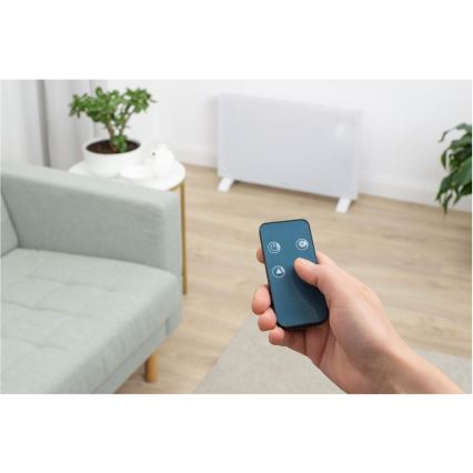 Sencor - Convector/încălzitor electric inteligent 2000 W, 230 V, IP24, Wi‑Fi, alb, cu telecomandă