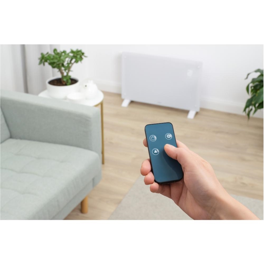 Sencor - Convector/încălzitor electric inteligent 2000 W, 230 V, IP24, Wi‑Fi, alb, cu telecomandă