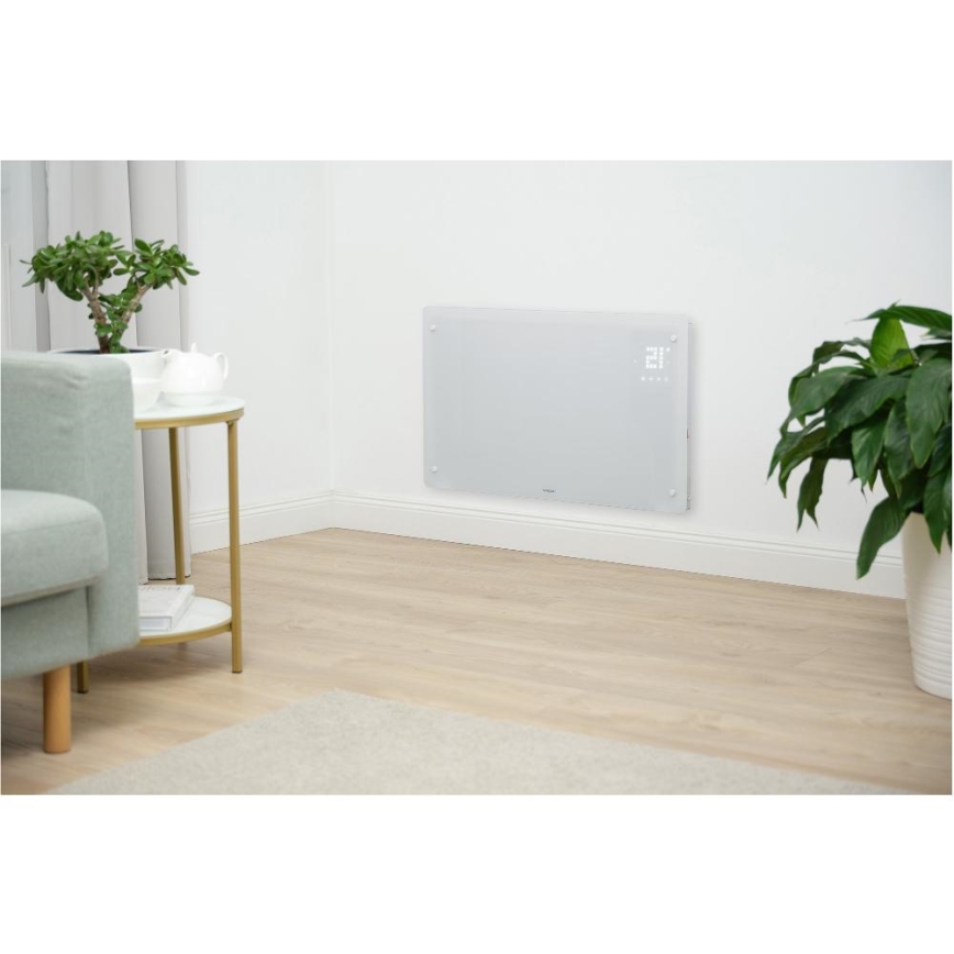 Sencor - Convector/încălzitor electric inteligent 2000 W, 230 V, IP24, Wi‑Fi, alb, cu telecomandă