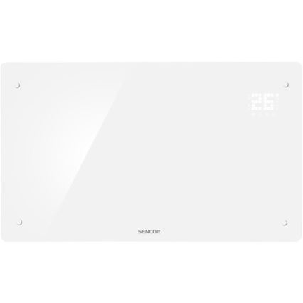 Sencor - Convector/încălzitor electric inteligent 2000 W, 230 V, IP24, Wi‑Fi, alb, cu telecomandă