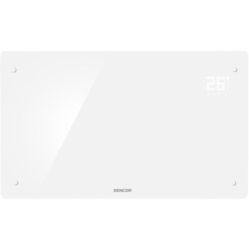 Sencor - Convector/încălzitor electric inteligent 2000 W, 230 V, IP24, Wi‑Fi, alb, cu telecomandă