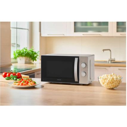 Sencor - cuptor cu microunde cu funcție grill, 700 W/1000 W, 230 V, 20 L, crom mat