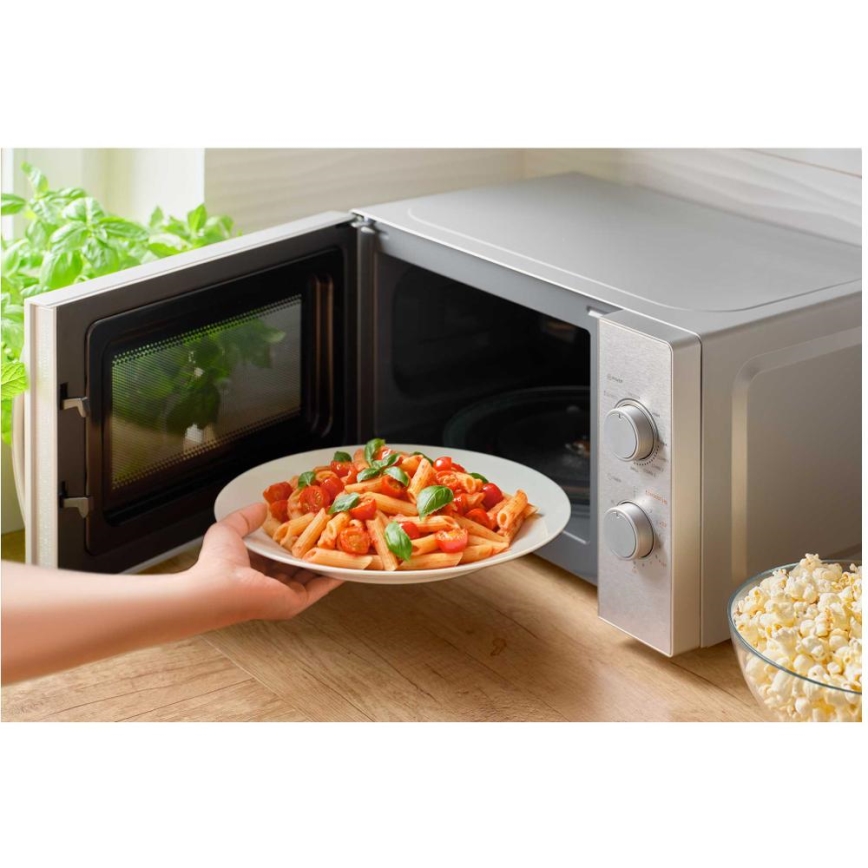 Sencor - cuptor cu microunde cu funcție grill, 700 W/1000 W, 230 V, 20 L, crom mat