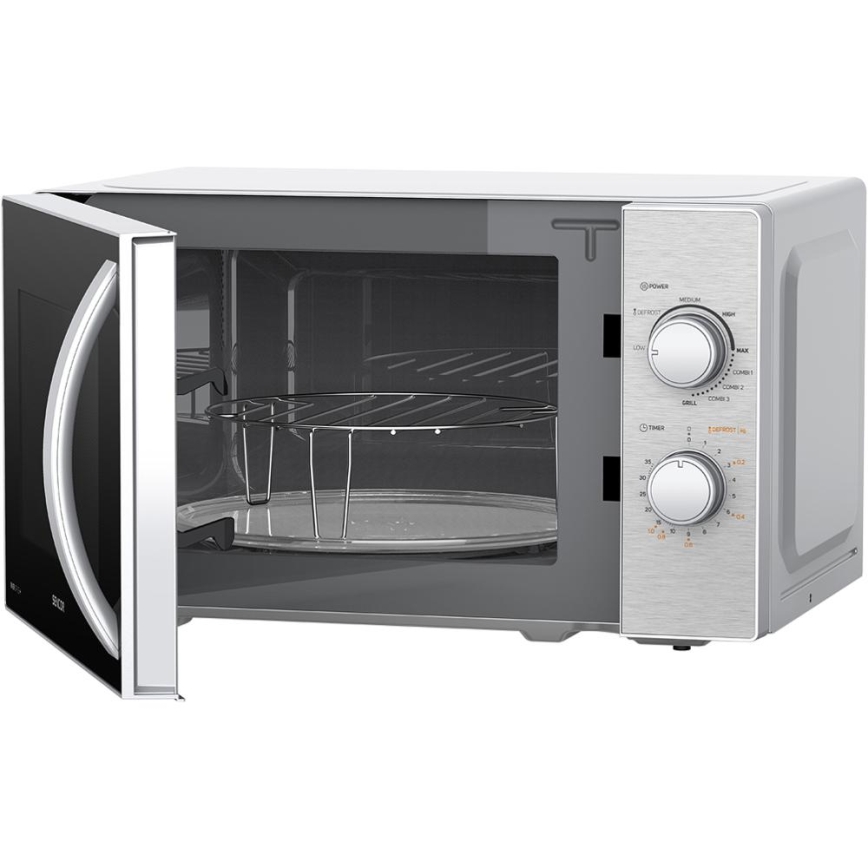 Sencor - cuptor cu microunde cu funcție grill, 700 W/1000 W, 230 V, 20 L, crom mat