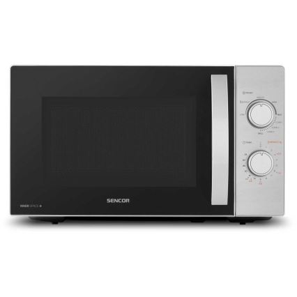 Sencor - cuptor cu microunde cu funcție grill, 700 W/1000 W, 230 V, 20 L, crom mat
