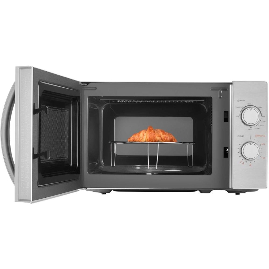 Sencor - cuptor cu microunde cu funcție grill, 700 W/1000 W, 230 V, 20 L, crom mat
