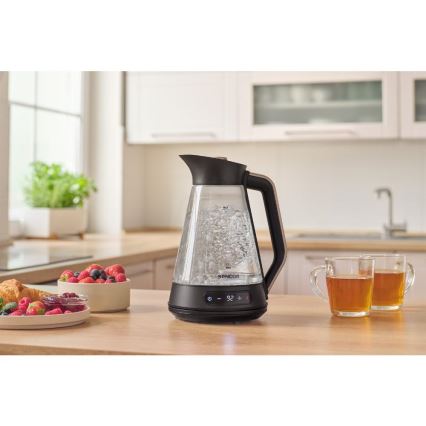 Sencor - Fierbător electric cu reglare a temperaturii, 1,5 l, 2150 W/230 V, negru/aur roz