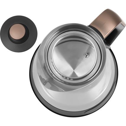 Sencor - Fierbător electric cu reglare a temperaturii, 1,5 l, 2150 W/230 V, negru/aur roz