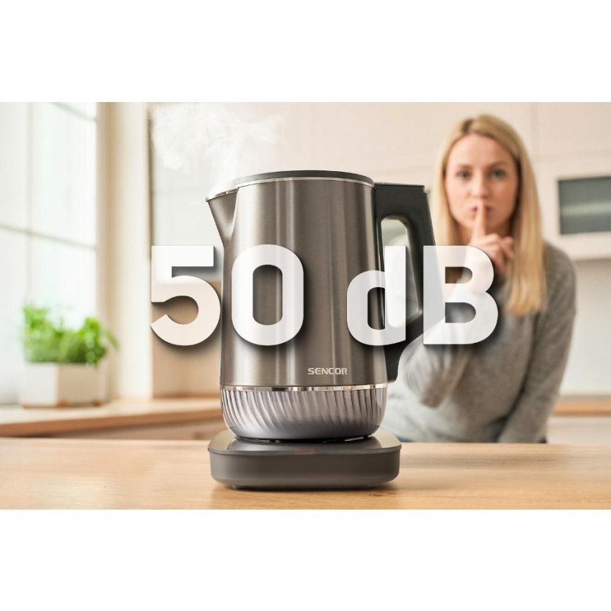 Sencor - Fierbător electric cu reglare a temperaturii 1,7 l 1800W/230V inox