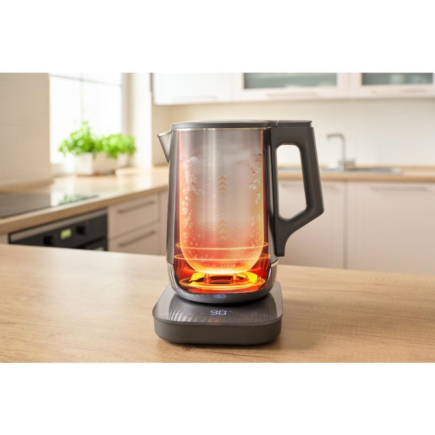 Sencor - Fierbător electric cu reglare a temperaturii 1,7 l 1800W/230V inox