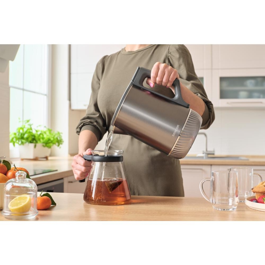 Sencor - Fierbător electric cu reglare a temperaturii 1,7 l 1800W/230V inox