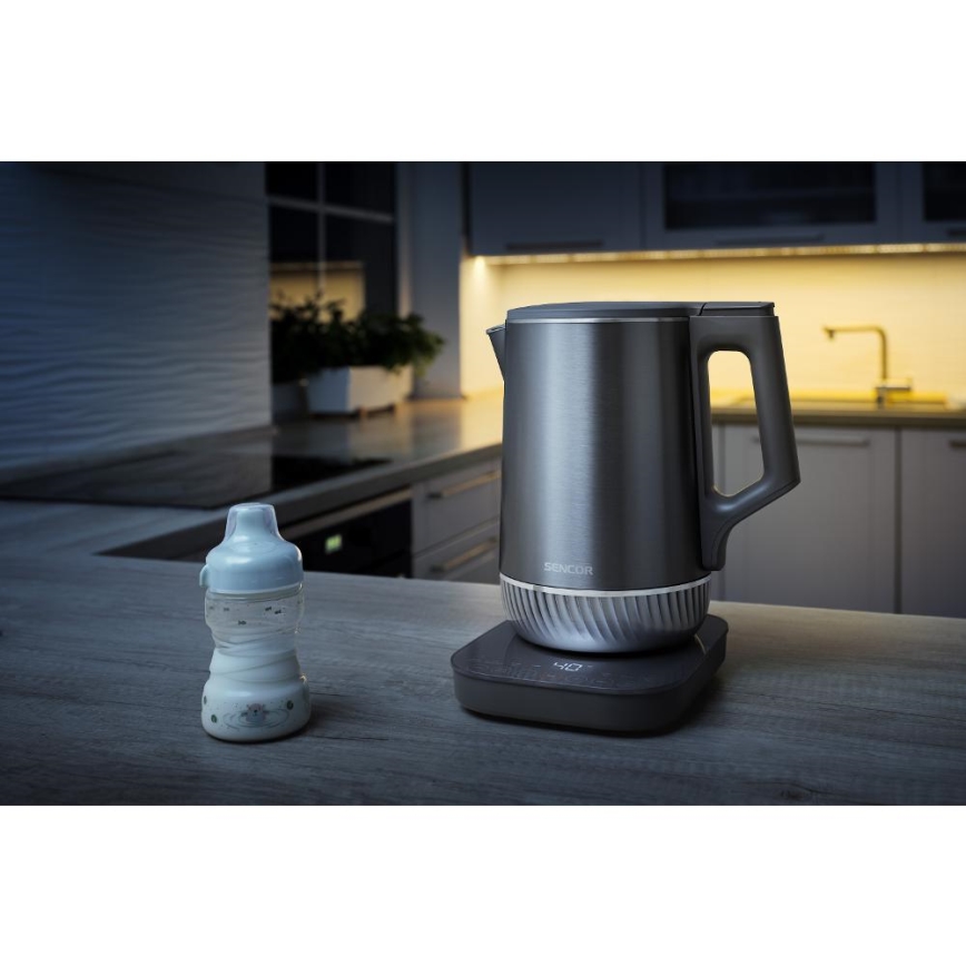 Sencor - Fierbător electric cu reglare a temperaturii 1,7 l 1800W/230V inox