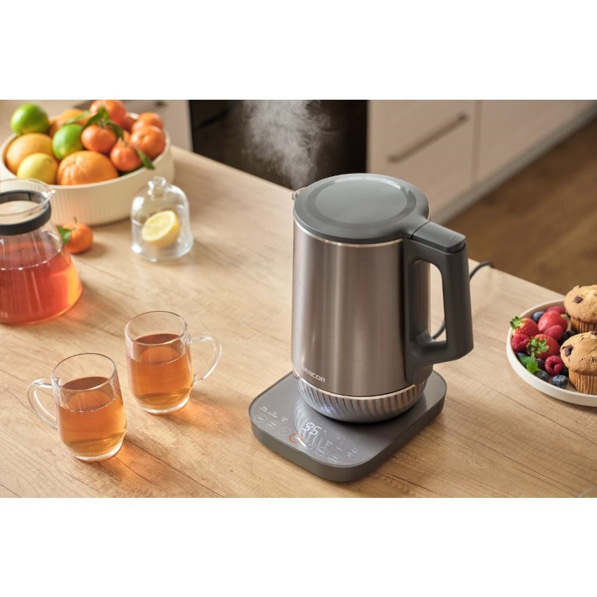 Sencor - Fierbător electric cu reglare a temperaturii 1,7 l 1800W/230V inox