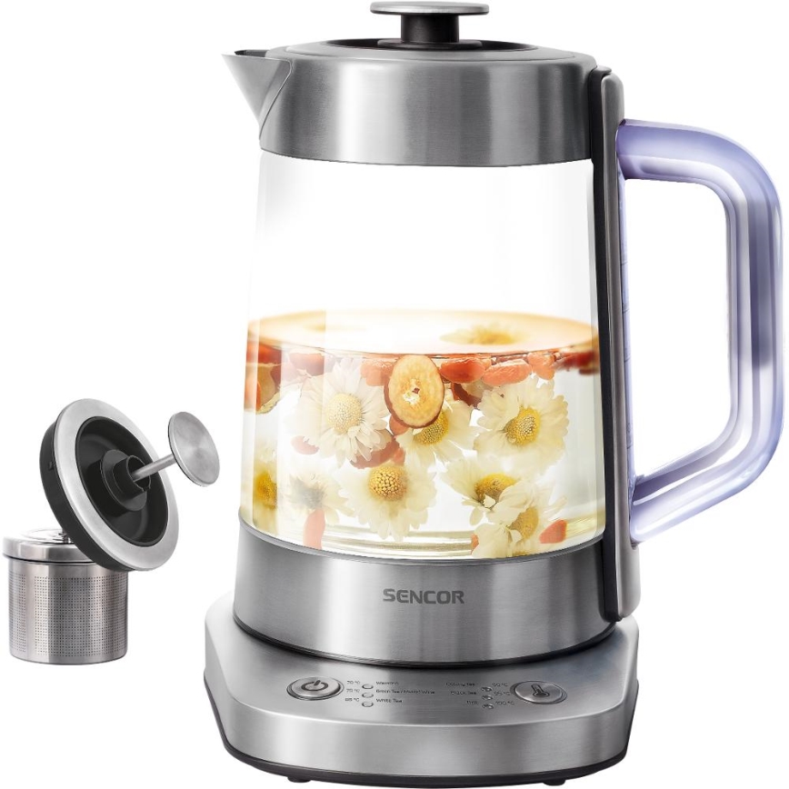 Sencor - Fierbător electric cu termostat 1,5 l 1500W/230V inox