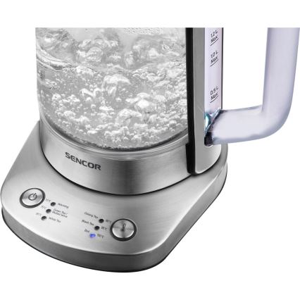 Sencor - Fierbător electric cu termostat 1,5 l 1500W/230V inox