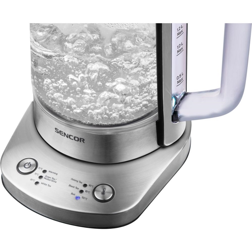 Sencor - Fierbător electric cu termostat 1,5 l 1500W/230V inox