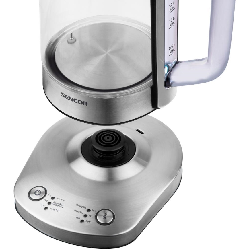 Sencor - Fierbător electric cu termostat 1,5 l 1500W/230V inox