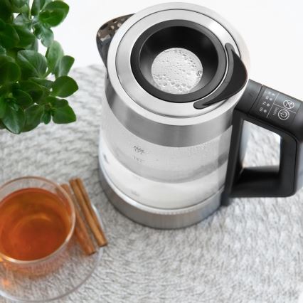 Sencor - Fierbător electric rapid cu reglaj de temperatură, 1,7 l, 2200 W / 230 V, crom mat / negru