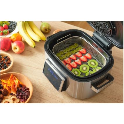 Sencor - Friteuză cu aer cald multifuncțională și grill, 1660 W/230 V, 6 l, crom mat/negru