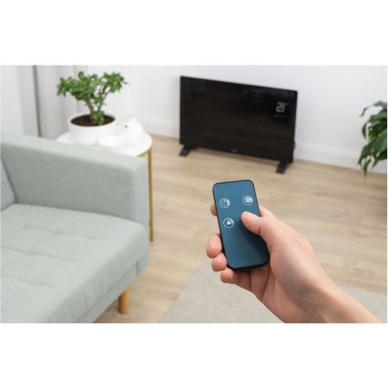 Sencor - Convector electric inteligent 2000 W / 230 V, IP24, Wi‑Fi, negru + telecomandă