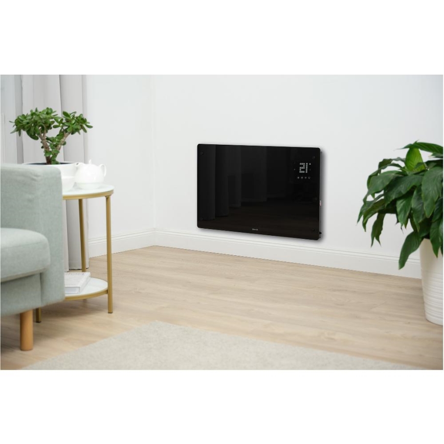 Sencor - Convector electric inteligent 2000 W / 230 V, IP24, Wi‑Fi, negru + telecomandă