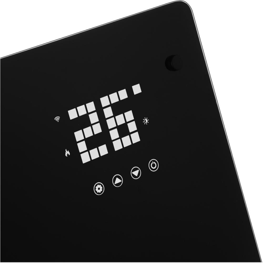 Sencor - Convector electric inteligent 2000 W / 230 V, IP24, Wi‑Fi, negru + telecomandă