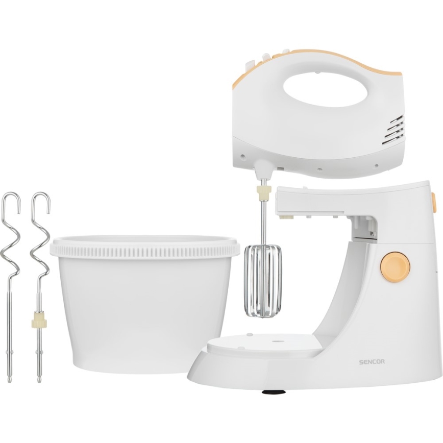 Sencor - Mixer manual cu bol rotativ 500W/230V alb