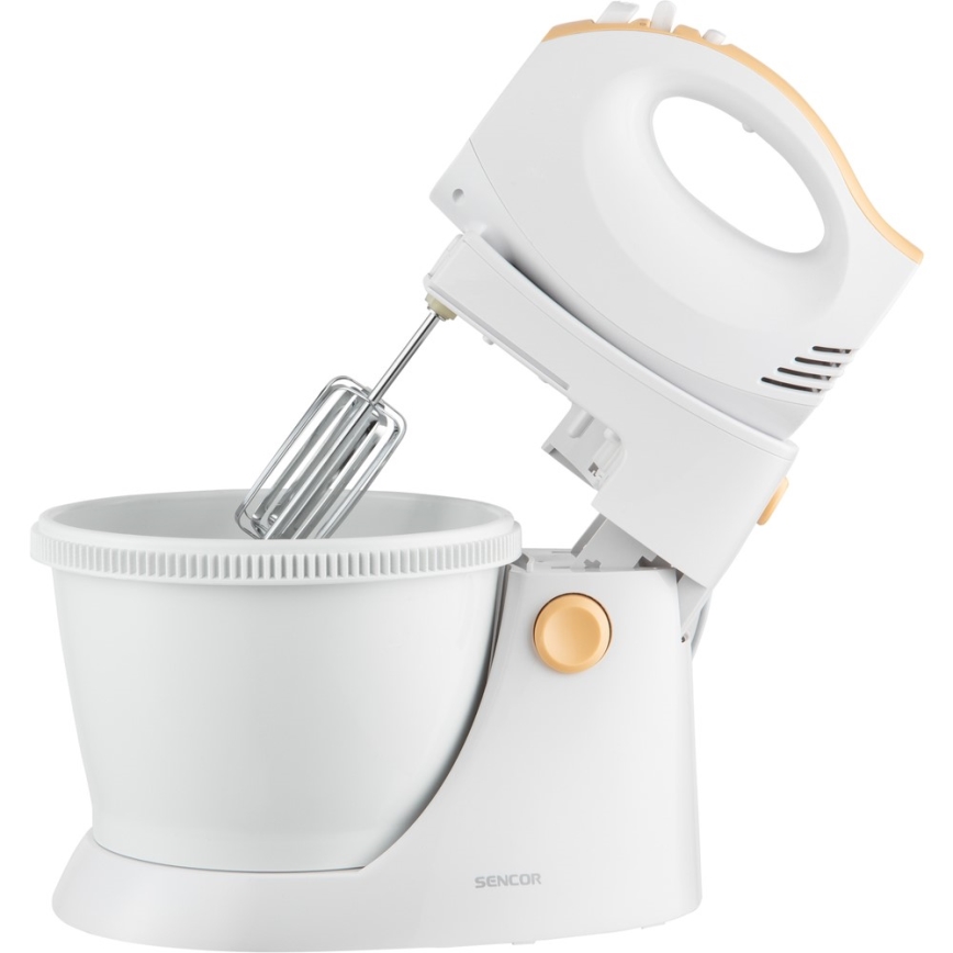 Sencor - Mixer manual cu bol rotativ 500W/230V alb